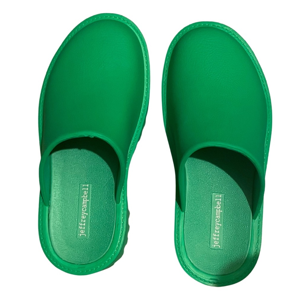 NWOT Jeffrey Campbell Lugged Green Platform Clog Size 10